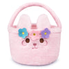 JIZWPOOM Easter Basket - Easter Baskets for Kids, Pink Plush Easter Bunny Baskets, Girls Easter Basket Empty, Cute Kids Bunny Ba