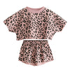 Toddler Baby Girls Leopard Print Summer Clothes Set T-Shirt And Short Pants 2Pcs Outfits (1-Pink, 1T)