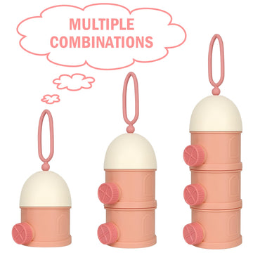 Accmor Formula Dispenser On The Go, 3 Layers Stackable Formula Container To Go, Non-Spill Portable Milk Powder Baby & Kids Snack