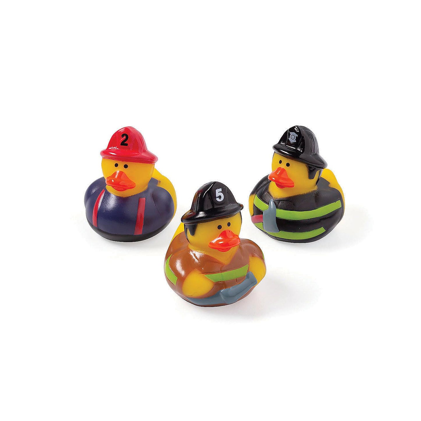 Fun Express Firefighter Rubber Duckies (Set of 12 Ducks) Fire Party Favors and Supplies