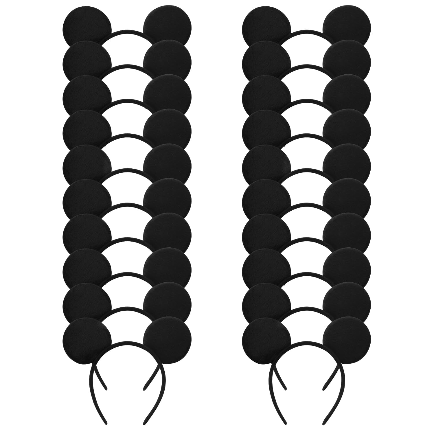 20 Pack Mouse Ears Solid Black Ears Headband For Birthday Party Supplies And Mouse Themed Costume Cosplay Decoration