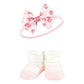 Hudson Baby Baby Girls' Headband And Socks Giftset, Blush Rose, One Size