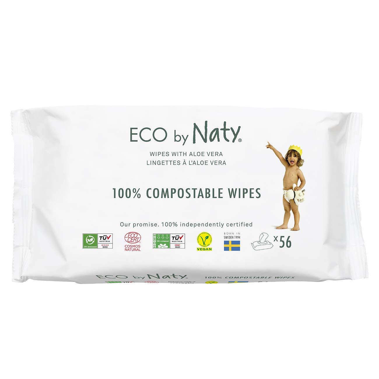 Eco By Naty Aloe Vera Baby Wipes - Plant Based Wipes, Compostable Baby And Newborn Hypoallergenic Wipes, Great For Baby Sensitiv