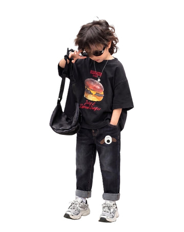 A.T.U.N. (ALL THINGS UBER NICE) Baby Boys Stylish Denim Jeans Pant with Cute Keychain Charm | Soft Stretchable Fabric with Elast