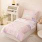 Perfemet 4 Piece Toddler Girl Bedding Set Space Theme Pink Toddler Bed Set With Sheets Soft Reversible Astronaut Planets Toddler