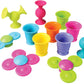 Fat Brain Toys Pipsquigz Whirly-Squigz Suction-Kupz Set - 12 Piece Early Learner Toys - 6 Suction Kupz Stacking Toys, 3 PipSquig