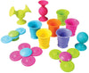 Fat Brain Toys Pipsquigz Whirly-Squigz Suction-Kupz Set - 12 Piece Early Learner Toys - 6 Suction Kupz Stacking Toys, 3 PipSquig