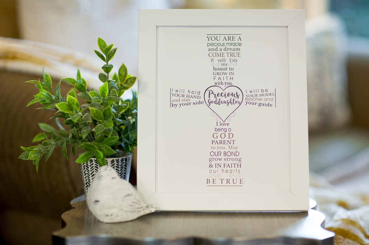 Precious Goddaughter Keepsake Frame - Gift For Goddaughter From Godparent For Baptism Or Christening