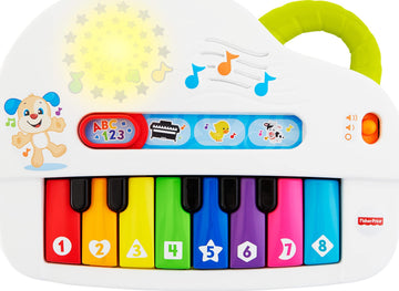 Fisher-Price Baby Toy Laugh & Learn Silly Sounds Light-Up Piano Musical Instrument with Learning Songs for Infants Ages 6+ Month