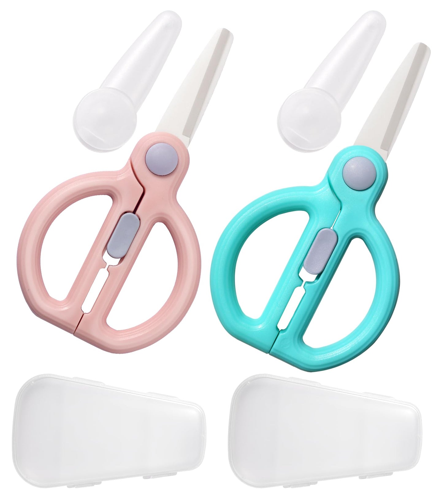 Artenny Ceramic Baby Food Scissors Kids With Travel Case, Toddler Scissors With Safety Lock, Ideal For Pizza, Meats, Noodles, Ve