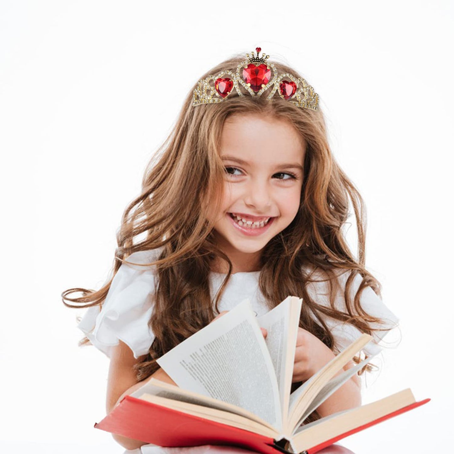 Queen Of Heart Crown Evie Descendants 3 Crown Halloween Costume Headdress Queen Of Hearts Gold Tiara For Kids Girls Women