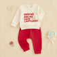 Liomengzi Infant Baby Boy Pants Valentine'S Day Outfits Snacks Letter Print Long Sleeve Sweatshirt Pants Toddler Clothes Set (Re