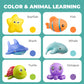 Mold Free Infant Bath Toys for 18 Months - No Hole Animal Bathtub Toys, Baby Bath Tub Toys No Mold (Ocean)