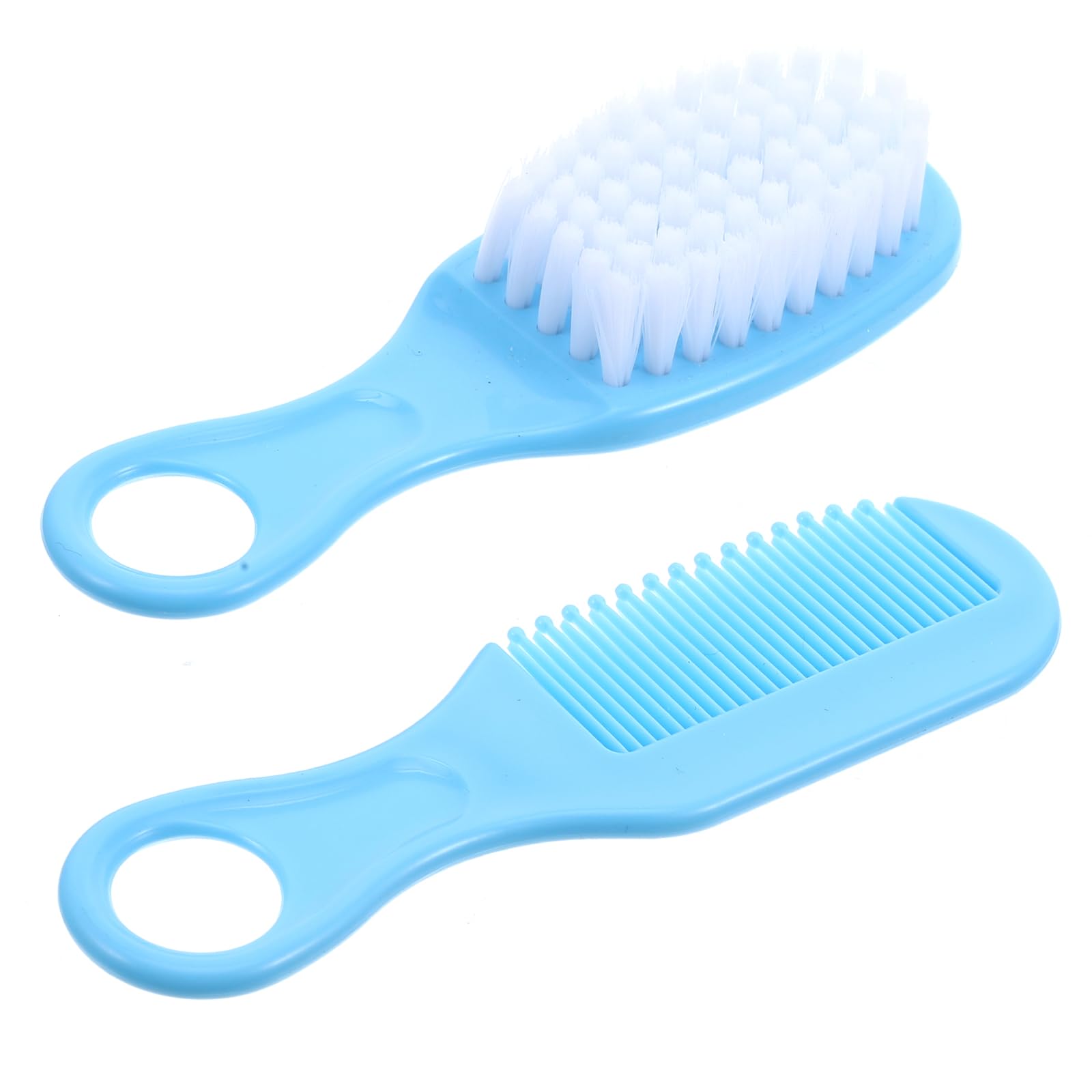EXCEART Baby Hair Brush and Comb Set Massage Scalp Brush for Newborn and Toddler 1Set (Blue)