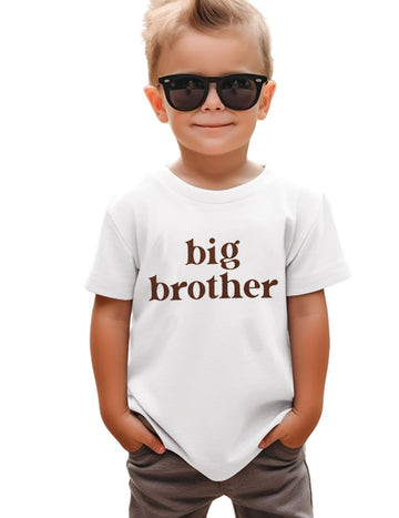 Sanixjoo Big Brother Shirt For Toddler Promoted To Best Big Brother Announcement Baby Boys Summer Short Sleeve Clothes(White,2-3