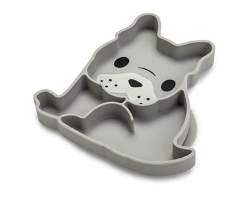Melii Divided Silicone Suction Plate - 100% Silicone, For Baby + Toddlers - Bpa Free, Dishwasher & Microwave Safe (Bulldog)