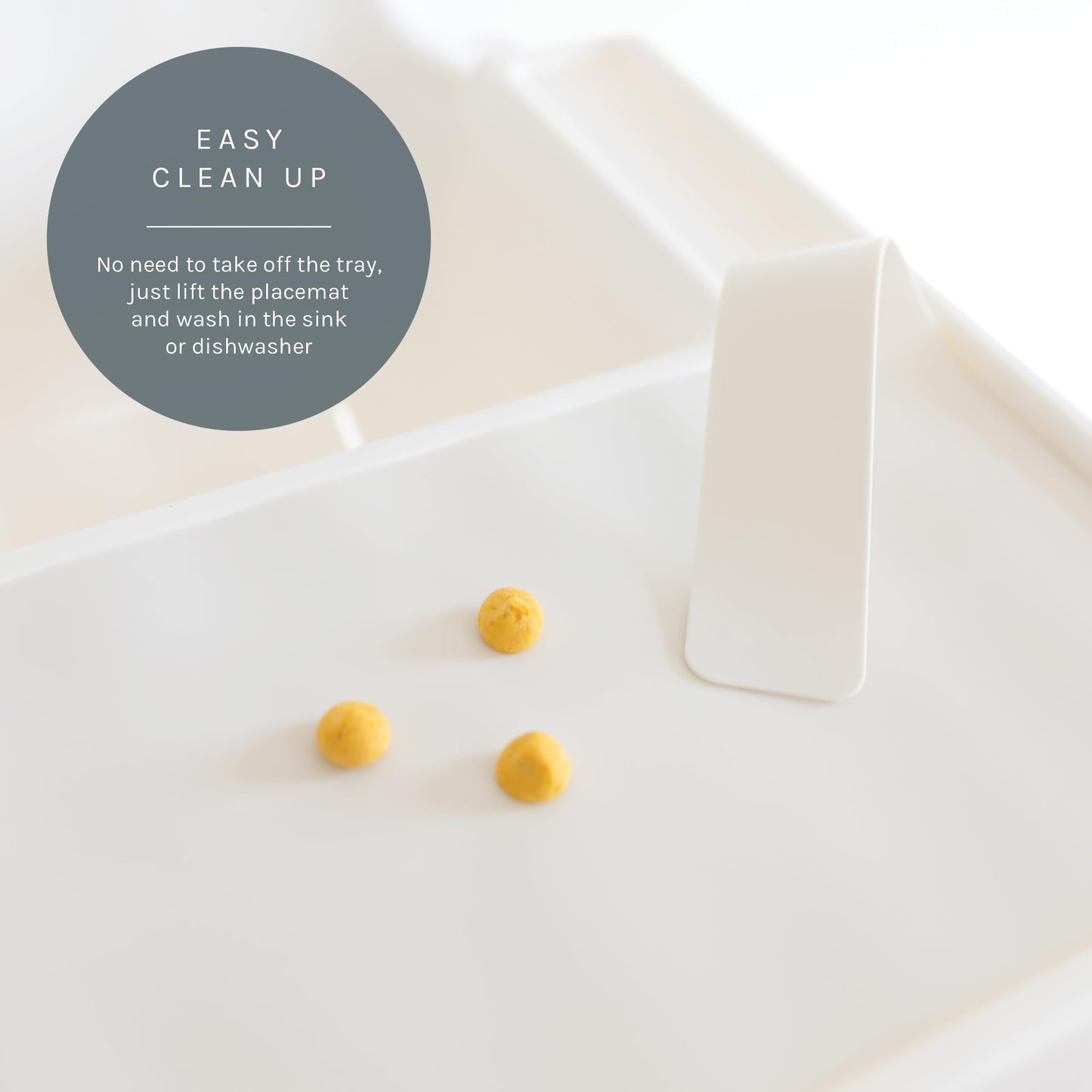 Yeah Baby Goods Placemats Compatible W/Antilop High Chair (Coconut Cream) - Slip-Resistant & Food-Grade Silicone High Chair Mat