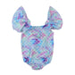 Enhill Toddler Infant Baby Girls Shiny Fish Scales Ruffles Sleeve Swimsuit One Piece Swimwear (3-4 Years) Colorful