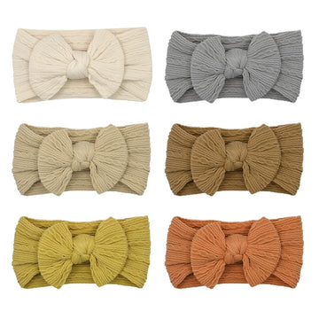 Zurlefy Rust Baby Headbands Bows, Brown Nylon Headband Bow For Baby Girls Infant Head Wraps Newborn Toddler Unisex Gifts(03H-05)