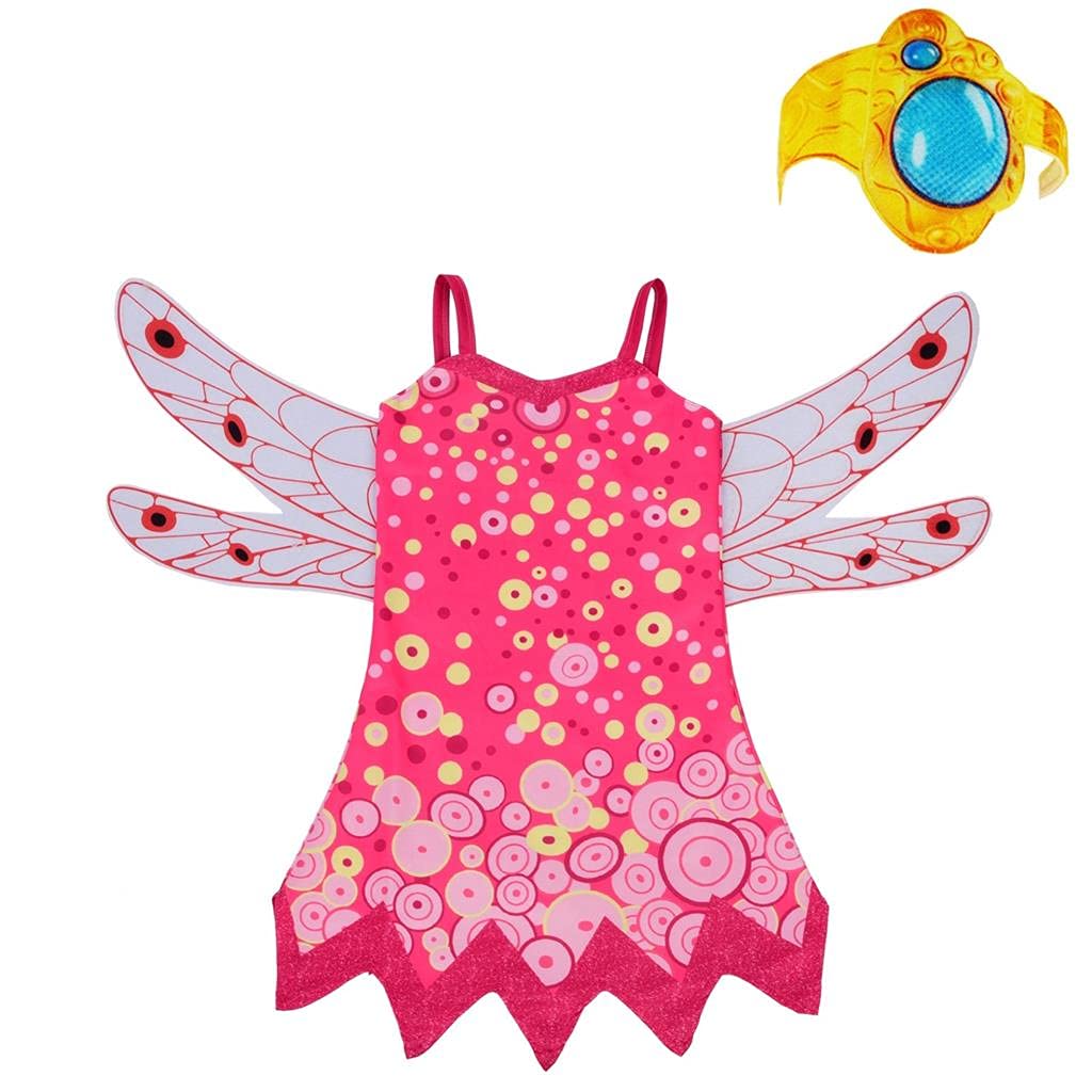 Dressy Daisy Little Girls Fairy Fancy Dress Costume Birthday Halloween Christmas Fancy Party Outfit with Wings and Magic Bracel