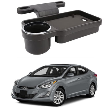 Oshotto (FT04) Foldable Car Auto Headrest Rear Back Seat Table Drink Food Cup Tray Holder Compatible with Hyundai Elantra  Bla