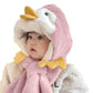 Babymoon Duck Winter Fleece Soft Cap With Scarf | Pink