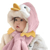 Babymoon Duck Winter Fleece Soft Cap With Scarf | Pink