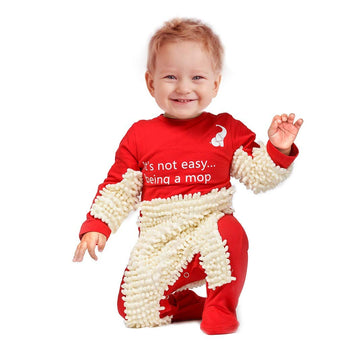 Cute Baby Mop Onesie - Funny And Functional, Perfect As A Long Sleeve Romper For Your Crawling Baby And For Use As An Everyday B