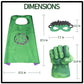 Aotleanno Plush Hands Fists Costume With Green Cape And Eye-Mask - Complete Set Of Punching Gloves Accessories For Kids - Comfor