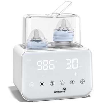 Baby Bottle Warmer, Grownsy 10-in-1 Fast Bottle Warmer Accurate Temp Control, with LCD Display, Timer, Defrost, Sterili-zing, Ke