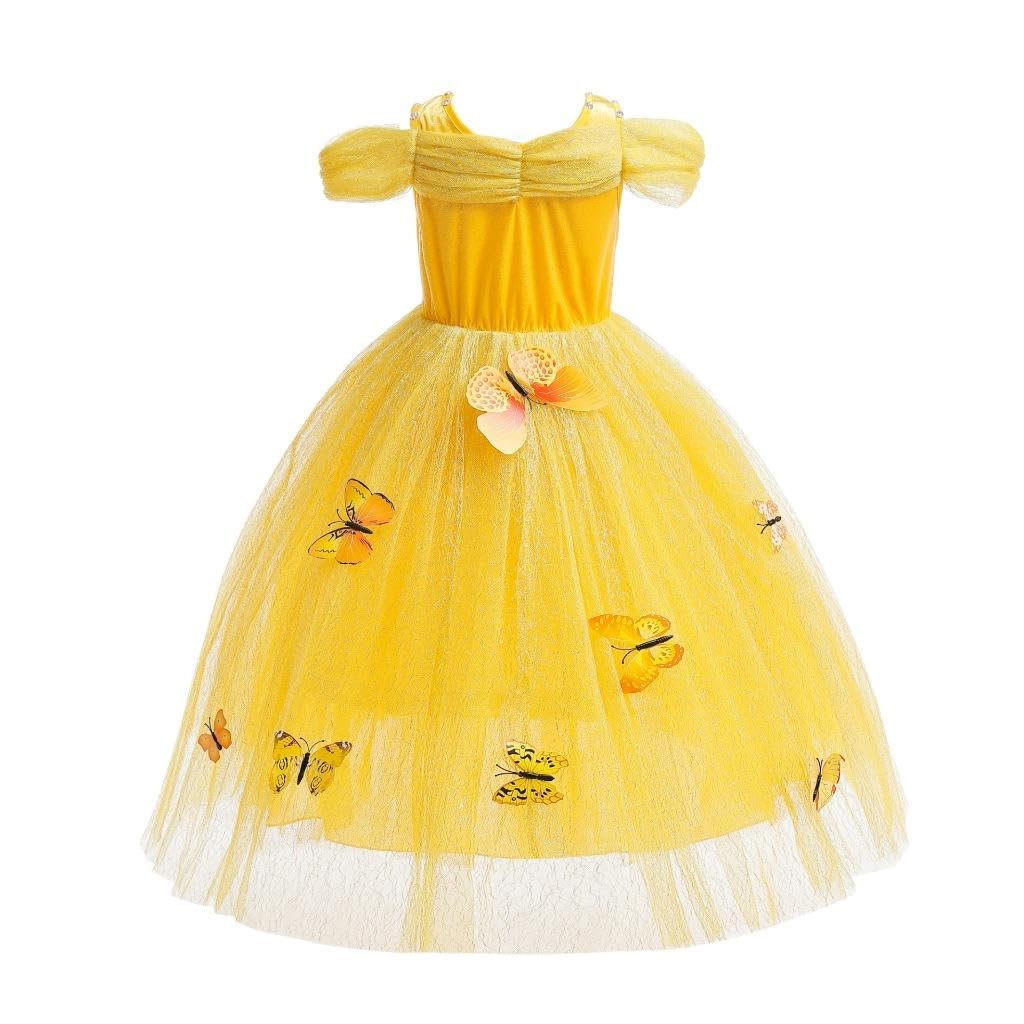 Dressy Daisy Toddler Girls' Princess Fancy Dress Up Costume With Accessories Halloween Outfit Butterfly Size 4-5 Yellow