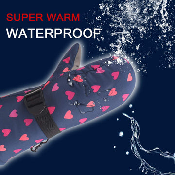 Bavst Winter Kids Waterproof Gloves For Boys Girls Snow Ski Toddler Baby Mittens Outdoor For Infant Teens 1-5T (Sweet Heart, S)