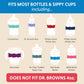Inchbug Orbit Labels - Baby Bottle Name Labels For Daycare, Sippy Cup Bands - Engraved Silicone, Reusable, Dishwasher Safe, Whit