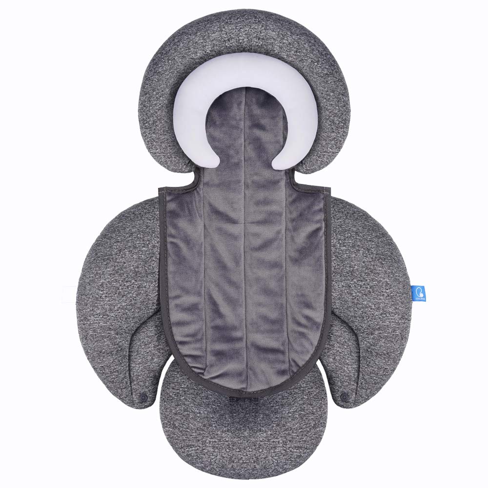 Coolbebe New 2-In-1 Head & Body Supports For Baby Newborn Infants - Extra Soft Stroller Cushion Pads Car Seat Insert, Prefect Fo