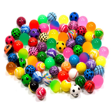 KISEER 100 Pieces Assorted Colorful Bouncy Balls Bulk Mixed Pattern High Bouncing Balls for Kids Party Favors, Prizes, Birthdays
