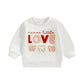 MAYUMMPY Toddler Baby Girls Boys Valentines Outfit Love Tops Bowknot Sweatshirts Pullovers Valentines Kids Clothes (White, 18-2