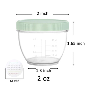 Youngever 18 Sets Baby Food Storage, 2 Ounce Plastic Baby Food Containers With Lids And Labels (Urban Colors)