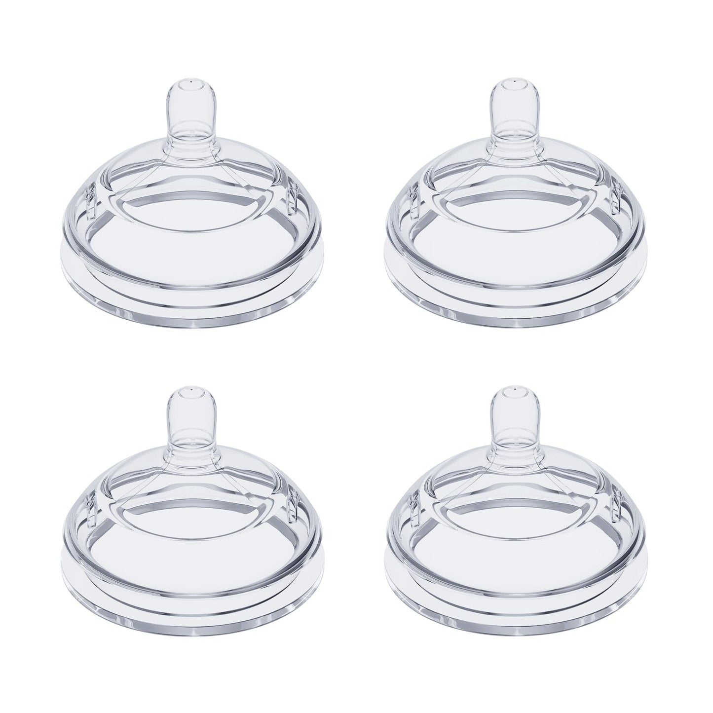 Silicone Nipples Compatible with Comotomo Bottles 5oz / 8oz, Anti-Colic Replacement Nipple for Baby 6m+, Fast Flow, BPA-Free, 4 