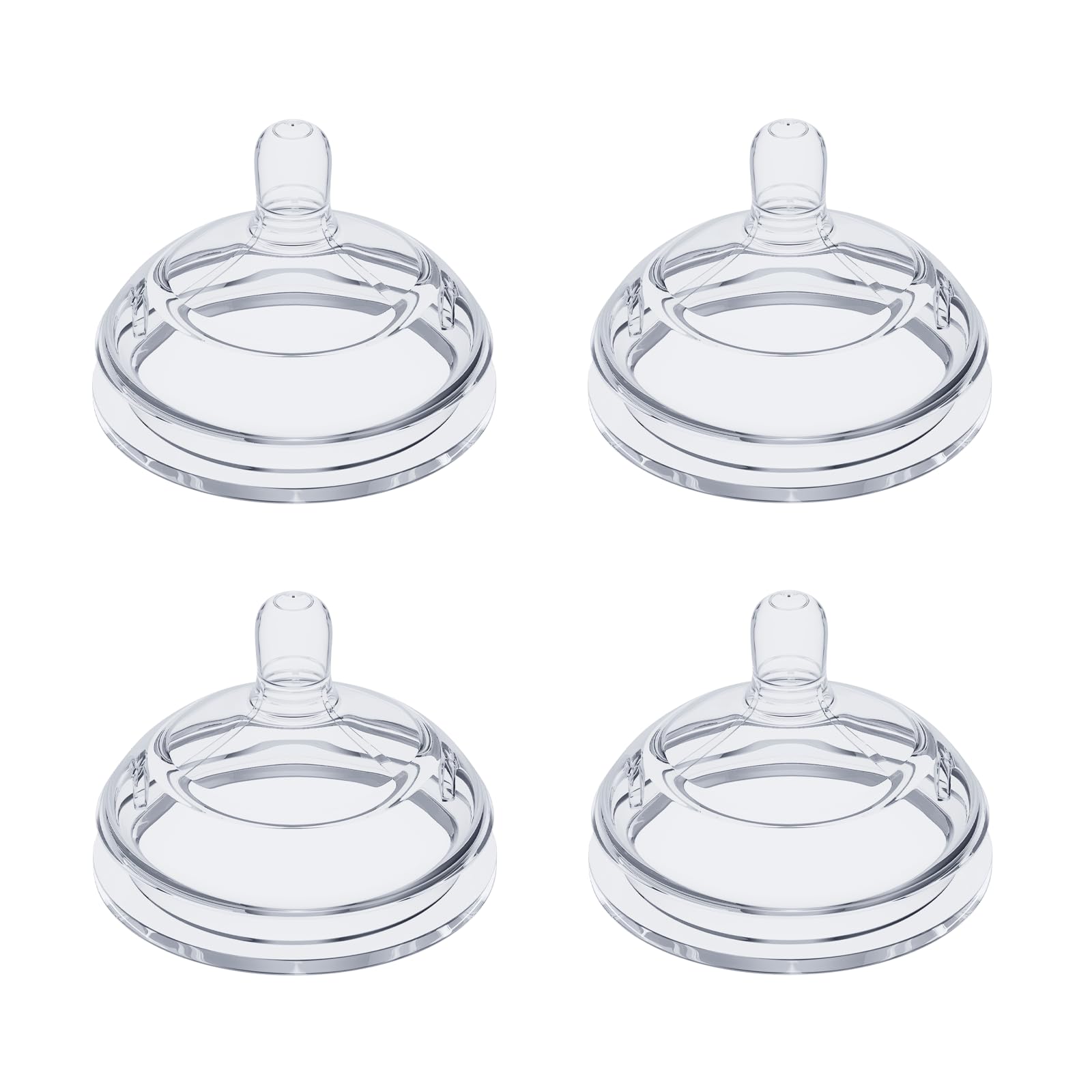 Silicone Nipples Compatible with Comotomo Bottles 5oz / 8oz, Anti-Colic Replacement Nipple for Baby 1m+, Slow Flow, BPA-Free, 4 