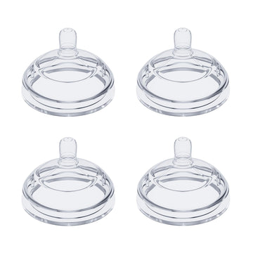 4 Pack Replacement Silicone Nipples Compatible with Comotomo Baby Bottles 5oz / 8oz, BPA-Free, Anti-Colic, Medium Flow, 3+ Month