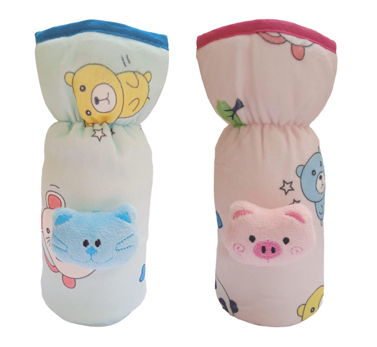 Manan Shopee Bottle Covers For Narrow Neck/Slim Neck Soft Plush Stretchable Baby Feeding Bottle Tote Bag Cover With Strap (Narow