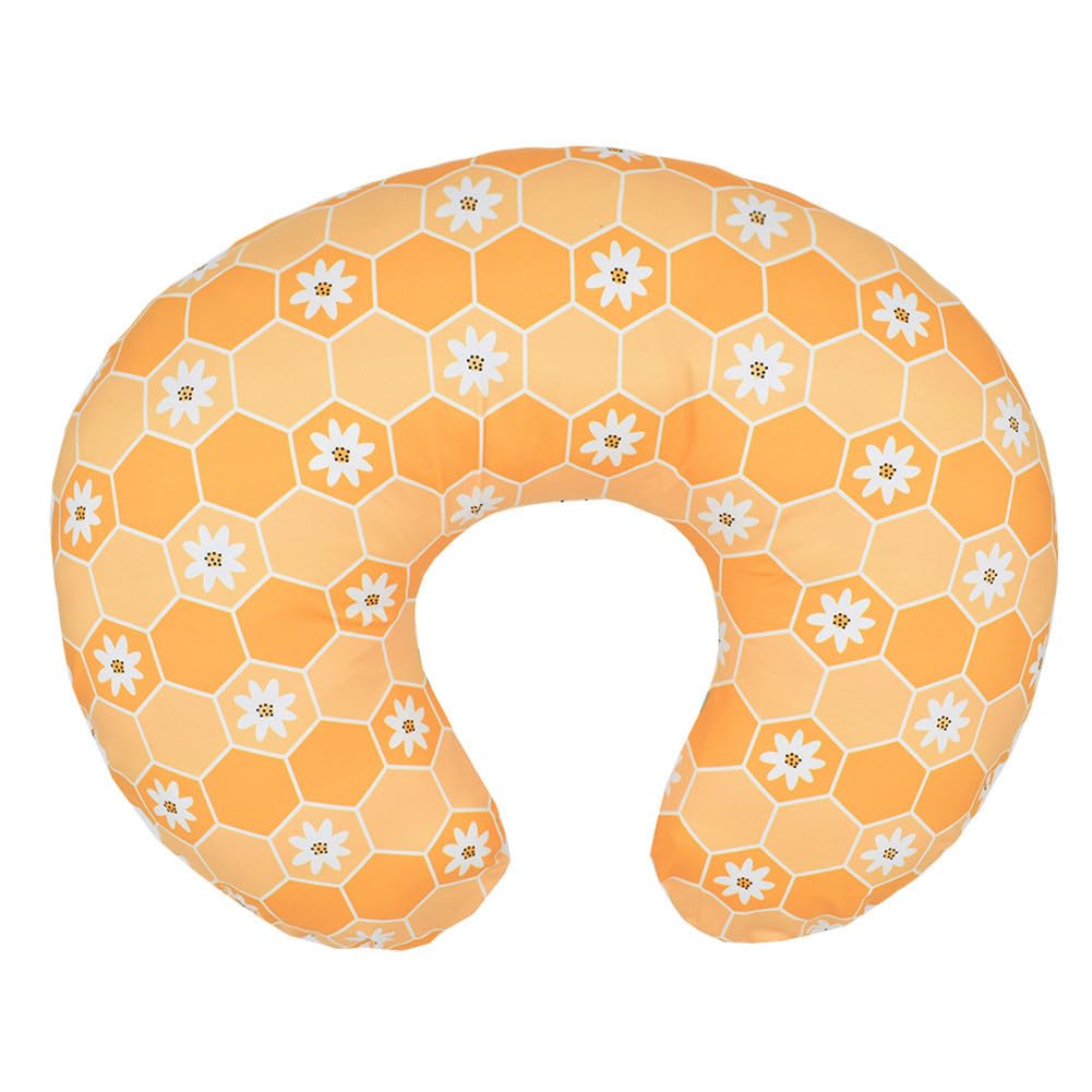 Bxuanw Nursing Pillow Cover Stretchy Pillow Slipcovers For Breastfeeding Moms Two-Sided Design (Bee Combination)