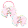2Pcs Birthday Hair Bow For Girls, Pink Sprinkle Confetti Hair Clip For Baby Girls 2Nd Birthday Party Decorations