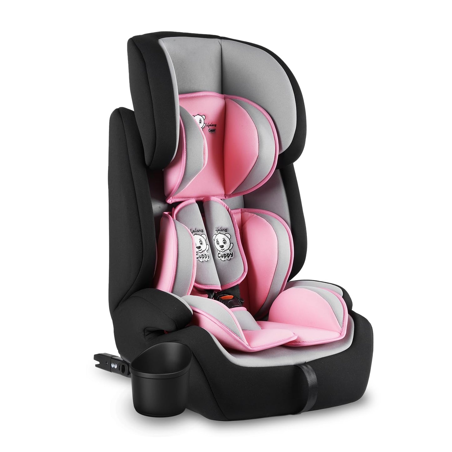 Lifelong Cuppy 2In1 Car & Booster Seat For Baby & Kids, Isofix & NonIsofix Compatible, 9 M12 Yrs, Ece R44/04 Safety, Adjusta
