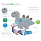 BIGSPINACH 1 Soft Dinosaur Teether for Babies and 1 Baby Pacifier Clip, Valentines Day Gifts for Baby Girl Boy,Silicone Chew Toy