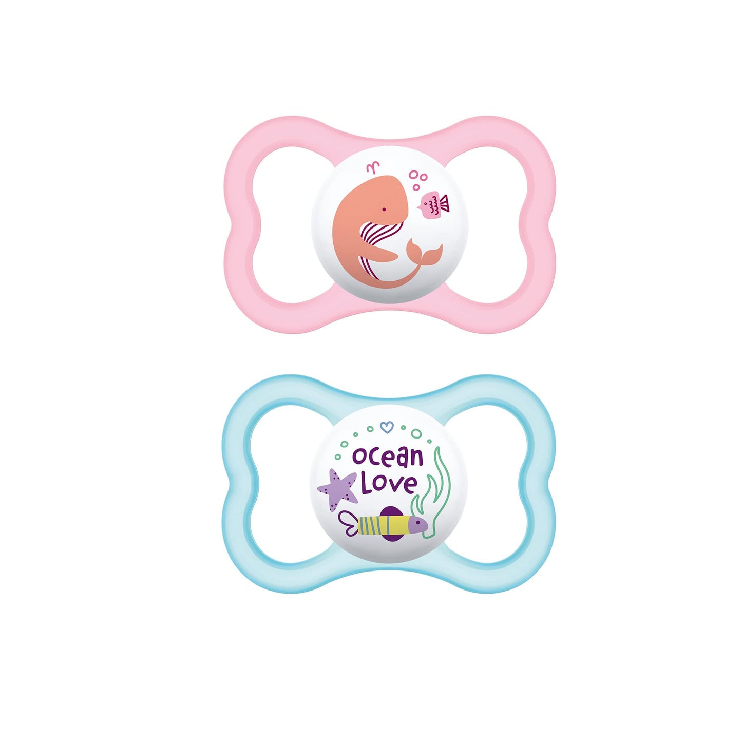 Mam Air Printed Silicone Pacifier - Girl - 6+ Months 2 Count