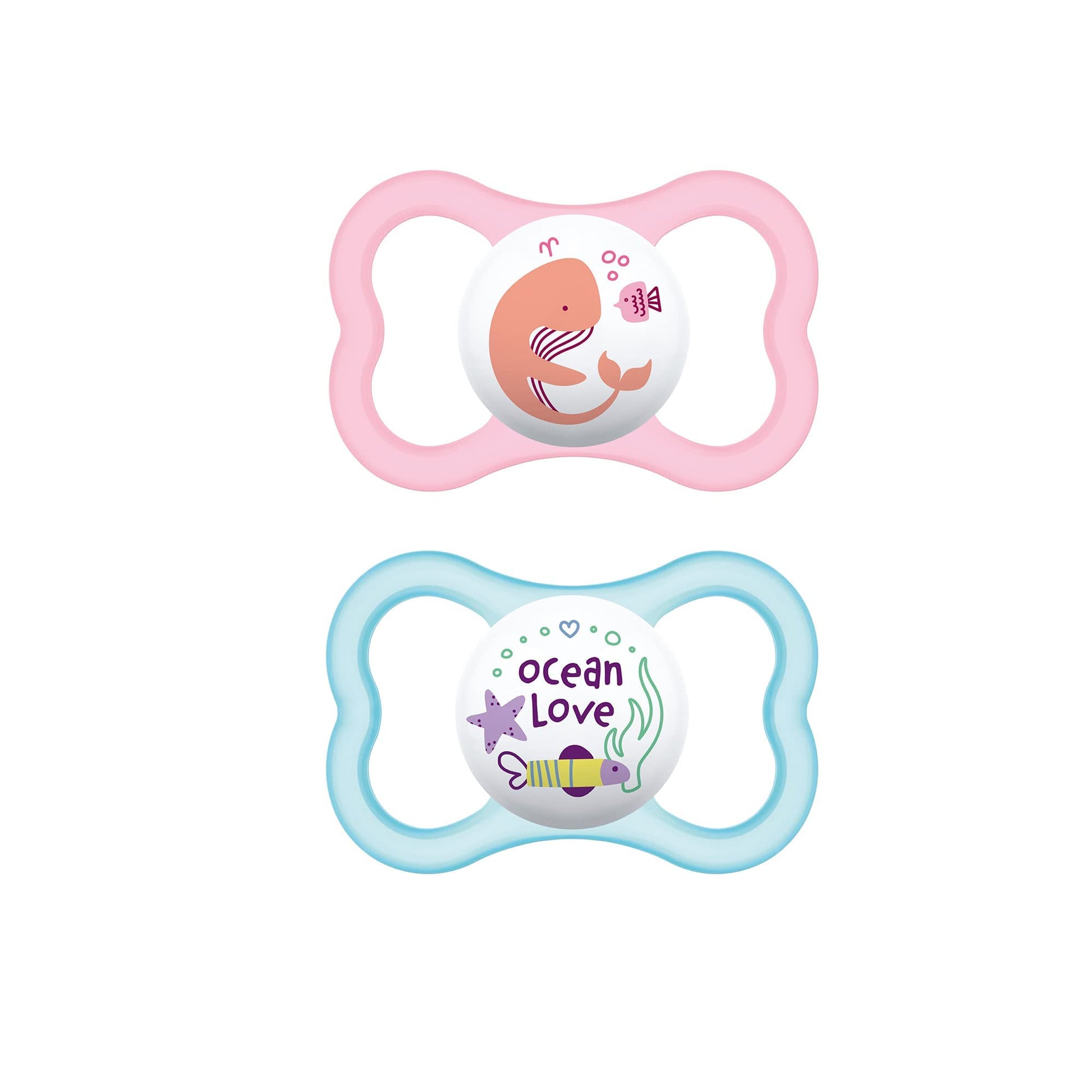 Mam Air Printed Silicone Pacifier - Girl - 6+ Months 2 Count