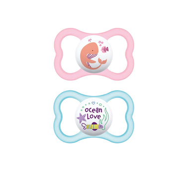 Mam Air Printed Silicone Pacifier - Girl - 6+ Months 2 Count