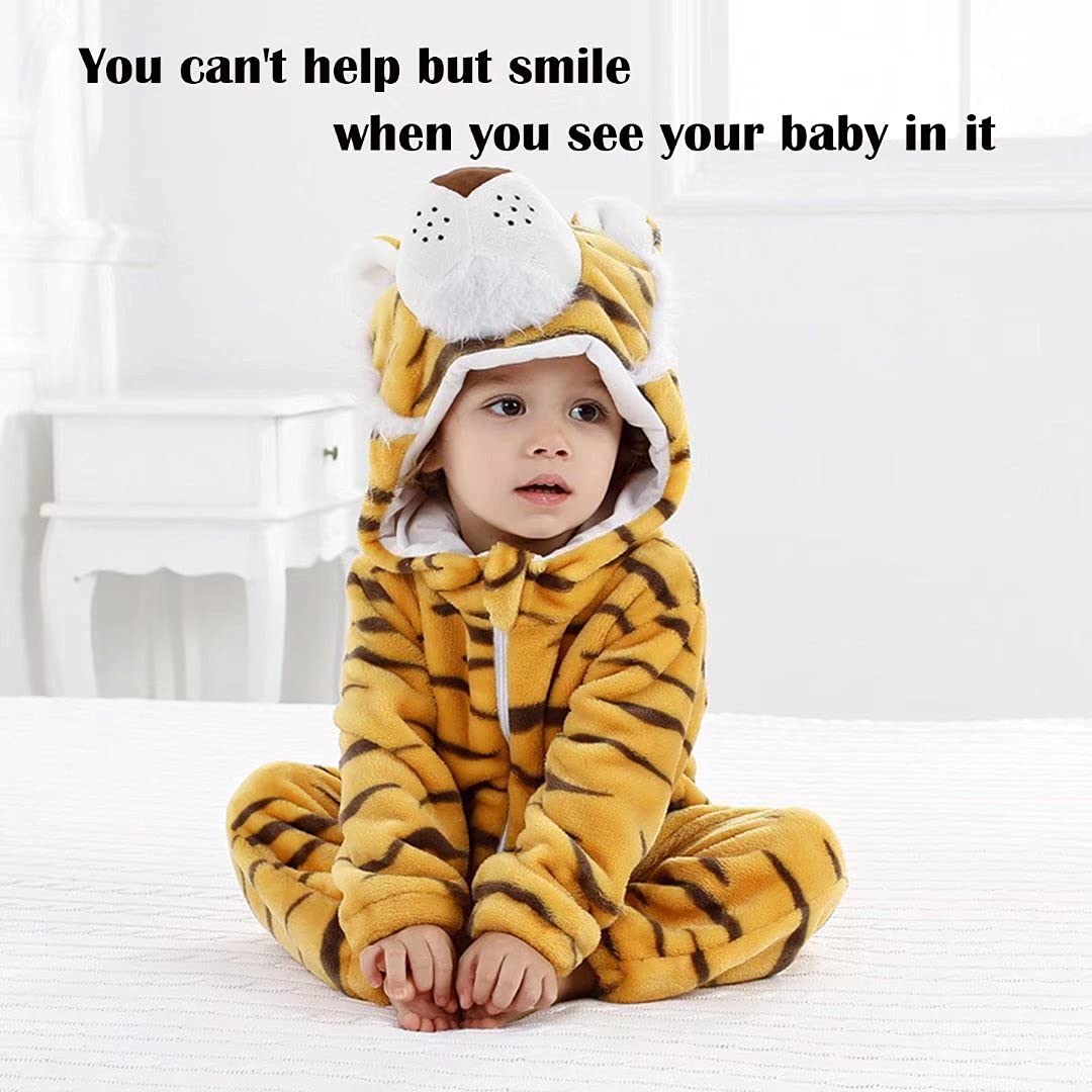 Qiaoniuniu Halloween Baby Tiger Costumes Toddler Outfit Infants Cosplay Romper 12-18 Months