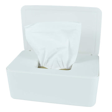 Diaper Wipes Dispenser, Tissue Storage Box Case, Wet Wipe Dispenser Holder With Lid For Home, Office, Cars (White)